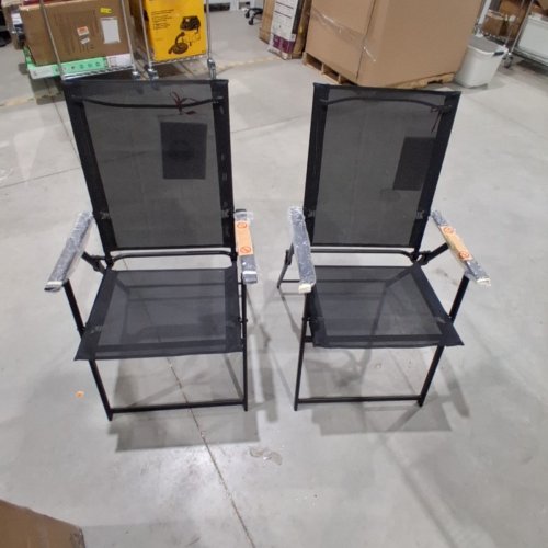 2PK MAINSTAYS FOLDING CHAIRS - BLACK (STYLE: GREYSON) image 3