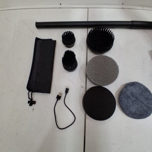 HOTO ELECTRIC SPIN SCRUBBER BRUSH WITH 6 BRUSH HEADS - 51" HANDLE - BLACK (MODEL: QWQJS001/1848324) image 5