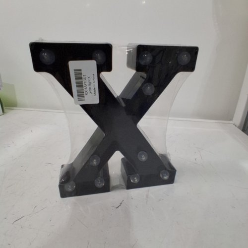 LIGHT UP LETTER "X" DECORATIVE SIGN - 9" - BLACK image 2