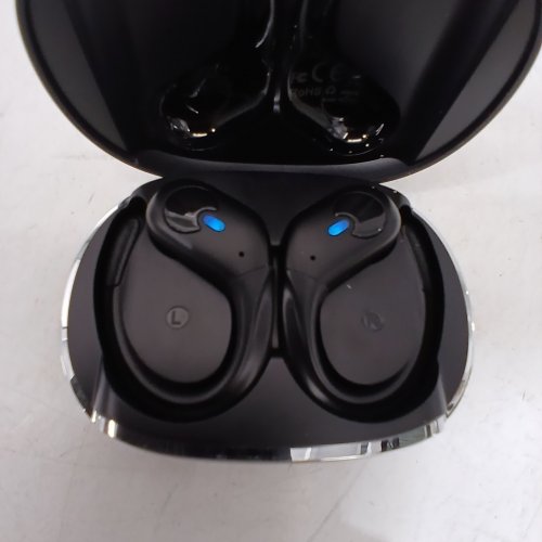 SAJAWASS WIRELESS BLUETOOTH EARBUDS WITH EARHOOKS - IN EAR HEADPHONES WITH 80HRS PLAYBACK, LED DISPLAY CHARGING CASE, NOISE CANCELLING, IPX7 WATERPROOF - BLACK (MODEL: BX30) image 3