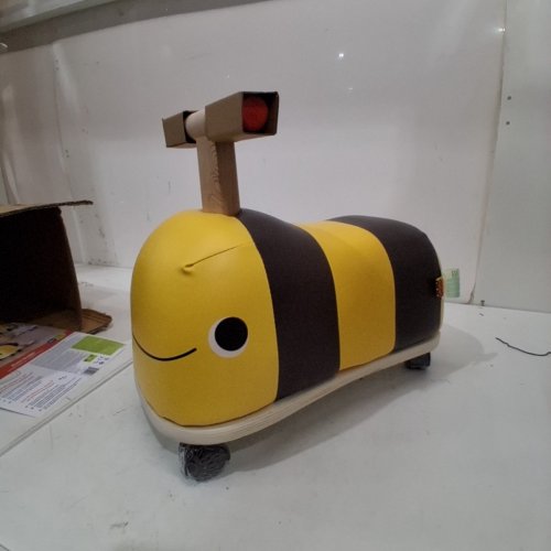 KID'S B. TOYS BOOM BUGGY RIDE ON FOR TODDLERS - HANDLE & 4 SMOOTH WHEELS – PUSH & ROLL BEE - 12.75'' X 17.5'' - YELLOW (MODEL: BX2137C1Z) image 3