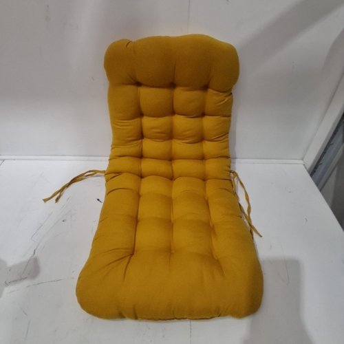 TUFTED KIDS CHAIR CUSHION - 26" X 12" - MUSTARD YELLOW image 2