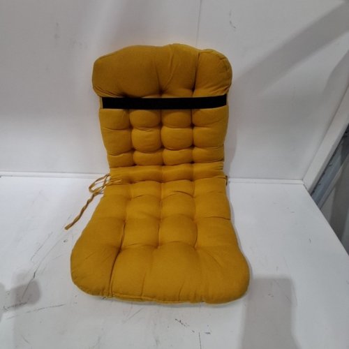 TUFTED KIDS CHAIR CUSHION - 26" X 12" - MUSTARD YELLOW image 3
