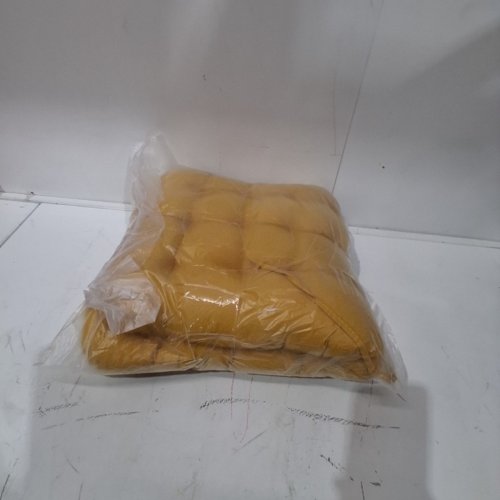 TUFTED KIDS CHAIR CUSHION - 26" X 12" - MUSTARD YELLOW image 4