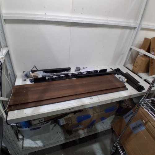 WOODEN HOME OFFICE ELECTRIC STANDING DESK - 55" X 24" - BROWN AND BLACK (STYLE: SDE0229-R1) image 2