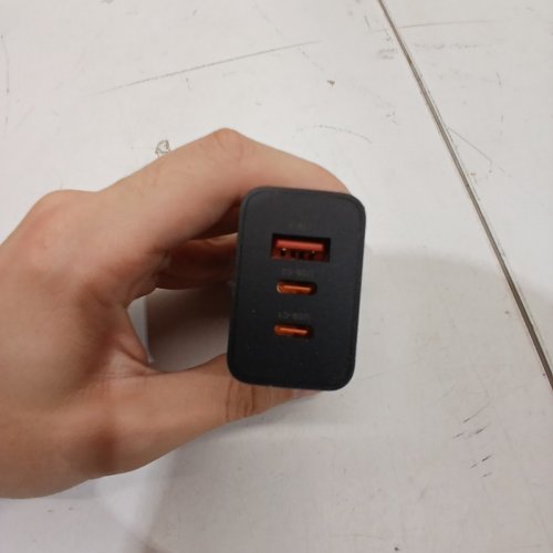 QUICK CHARGER PHONE WALL CHARGING BLOCK WITH 3 PORTS (USB-C , USB) - BLACK image 3