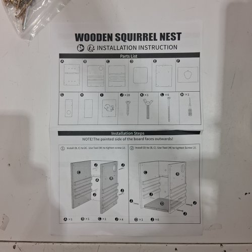 EXTRA LARGE SQUIRREL HOUSE OUTSIDE - 12.60" X 11.81" X 16.54" - NATURAL WOOD - (MODEL: JFA0180) image 3