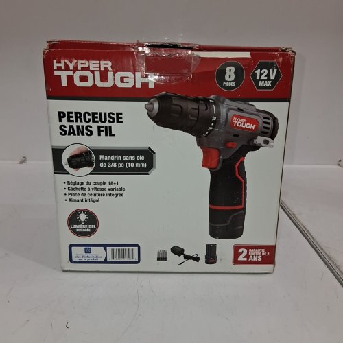 HYPER TOUGH CORDLESS DRILL DRIVER - 12V - BLACK/GREY/RED (MODEL: 99303) image 8
