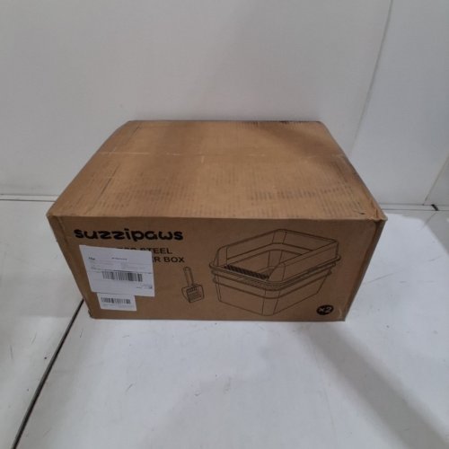 2PK SUZZIPAWS ENCLOSED STAINLESS STEEL LITTER BOX WITH LID AND ACCESSORIES- XL - GREY image 4