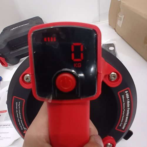 ELECTRIC MULTI PURPOSE VACUUM SUCTION CUP LIFTER WITH DIGITAL DISPLAY - 8"; 3.7 V; 3.5W - 518LB MAX - RED AND BLACK image 2