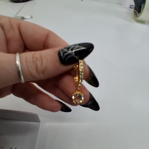 WOMENS KATE & CHLOE CLEAR STONE DROP MACKENZIE EARRINGS - GOLD-TONE (STYLE: CCDE20045ER-YG) image 3