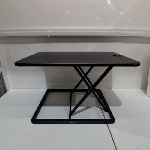 VIVO ULTRA-SLIM SINGLE TOP HEIGHT ADJUSTABLE STANDING DESK RISER - COMPACT SIT/STAND DESKTOP CONVERTER FOR MONITOR OR LAPTOP - BLACK (MODEL: DESK-V001J) image 2
