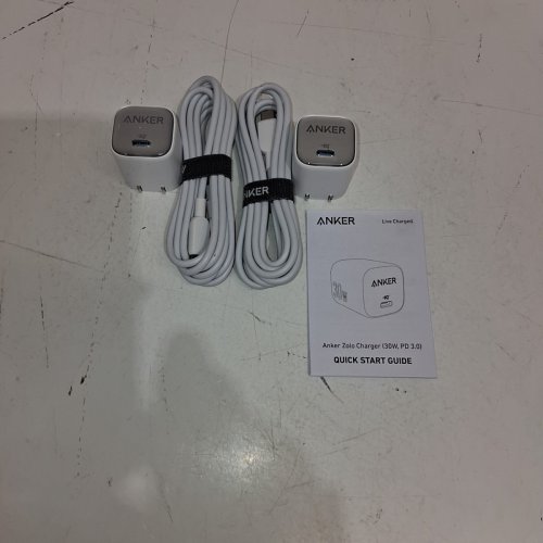 2PK ANKER CHARGER WITH USB-C TO LIGHTNING CABLE, COMPATIBLE WITH IPHONE, IPAD & IPOD - 6FT CABLE - 30W - WHITE (MODEL: 3431600) image 2