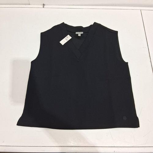 WOMEN'S TALBOTS V-NECK RELAXED SLEEVELESS TOP - EXTRA SMALL - BLACK image 2