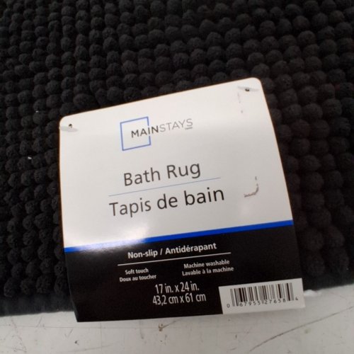 MAINSTAYS NOODLE BATH RUG - 17" X 24" - BLACK image 3
