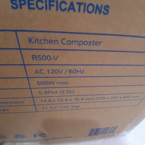 ELECTRIC KITCHEN COMPOSTER WITH DIGITAL DISPLAY - 3L - WHITE (MODEL: R500-V) image 3