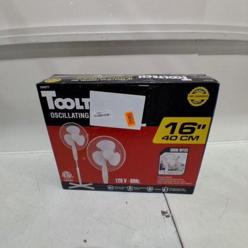 TOOLTECH 3-SPEED OSCILLATING PEDESTAL FAN - 16" - WHITE (MODEL: 100077) image 5