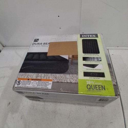 INTEX DURA-BEAM PLUS COMFORTABLE PLUSH TOP AIR MATTRESS WITH BUILT IN PILLOW AND PUMP - 16.5" - QUEEN - BLUE (MODEL: AP619D/64123ED) image 5