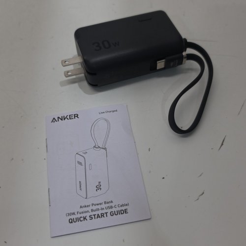 ANKER 3-IN-1 POWER BANK WITH BUILT IN USB-C CABLE - 5000MAH - 30W - BLACK (MODEL: A1636H11-1) image 3