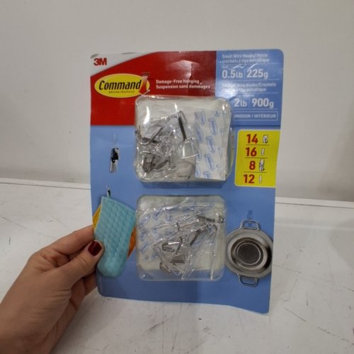 22PC 3M COMMAND SMALL AND MEDIUM WIRE HOOKS - 0.5LB-2LB - CLEAR image 3