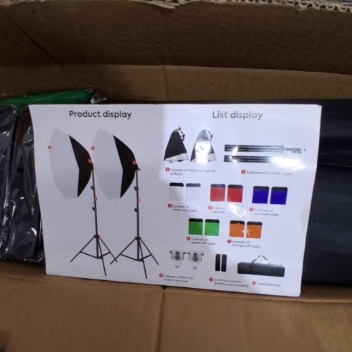 2PK MOUNTDOG PHOTOGRAPHY SOFTBOX LIGHTING KIT 95W 20"X 28" PROFESSIONAL STUDIO SET - WITH TWO 5500K BULBS + CARRY BAG image 3