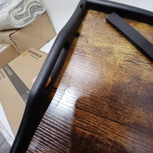 SONGMICS BED TRAY TABLE WITH BAMBOO FOLDING LEGS RUSTIC BROWN - (MODEL:ULLD106B01) image 5