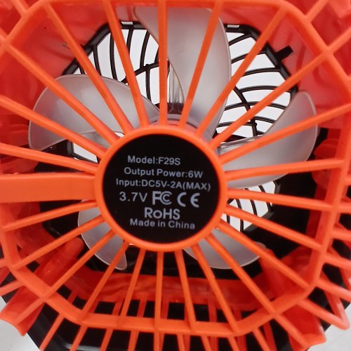 PORTABLE 2-IN-1 MISTING CAMPING FAN/LIGHT - 6W - ORANGE / BLACK (MODEL: F29S) image 3