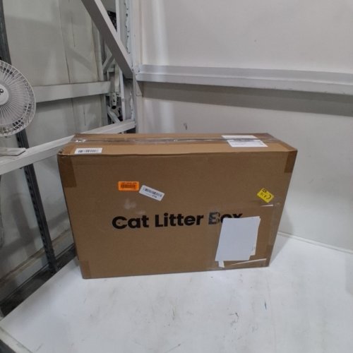 ELLENPENT STAINLESS STEEL CAT LITTER BOX WITH LID - XL - 36L - GREY (MODEL: CH-ICB010) image 3