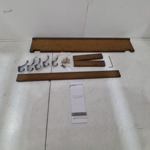 SMIBUY WALL MOUNTED COAT RACK WITH SHELF - 32" X 6" - LIGHT BROWN / WOOD image 2