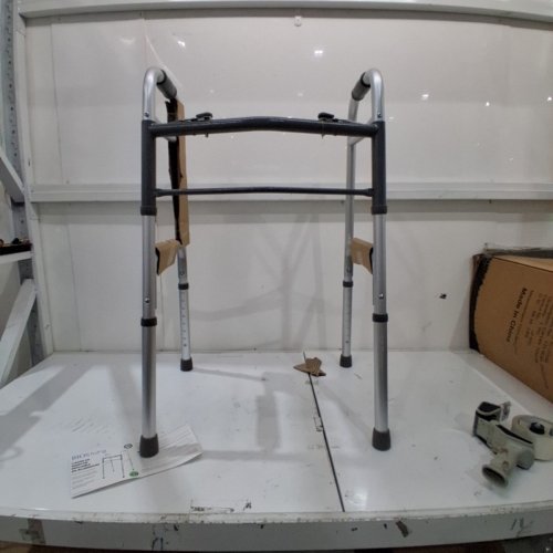 BIOS LIVING FOLDING WALKER - ADJUSTABLE HEIGHT: 32” - 38.5" - 300LBS MAX - SILVER (MODEL: BD770) image 2