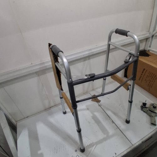 BIOS LIVING FOLDING WALKER - ADJUSTABLE HEIGHT: 32” - 38.5" - 300LBS MAX - SILVER (MODEL: BD770) image 3