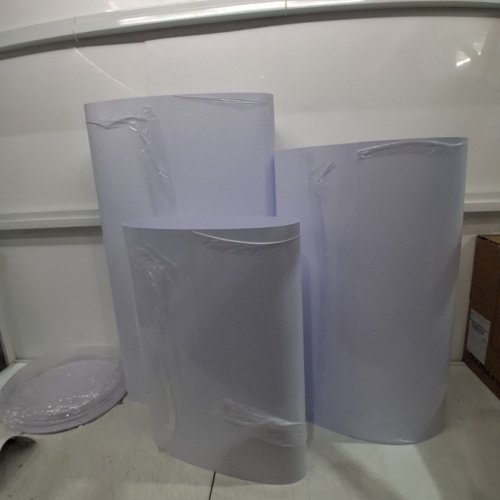 3PC CYLINDER PLASTIC PEDESTAL DISPLAY STANDS - 24" / 30"/ 35" - WHITE image 4