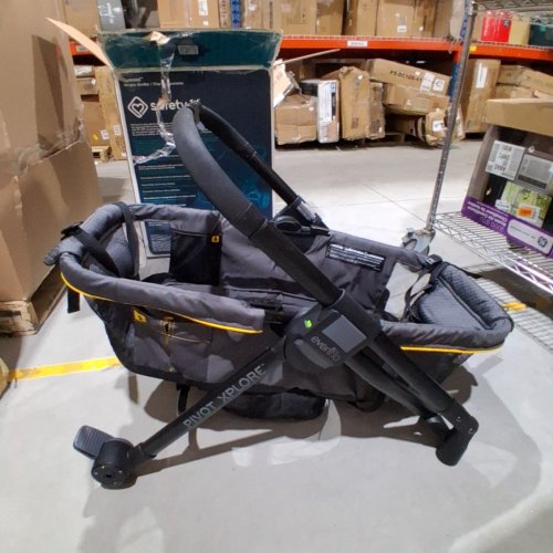 EVENFLO PIVOT XPLORE ADVENTURER ALL-TERRAIN STROLLER WAGON WITH PUSH OR PULL HANDLE - GREY/YELLOW (MODEL: 19162343) image 2