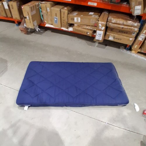 JAMCOK QUILTED SLEEPING PAD WITH CARRY STAPS FOR CAMPING - 38" X 75" X 4" - BLUE image 3
