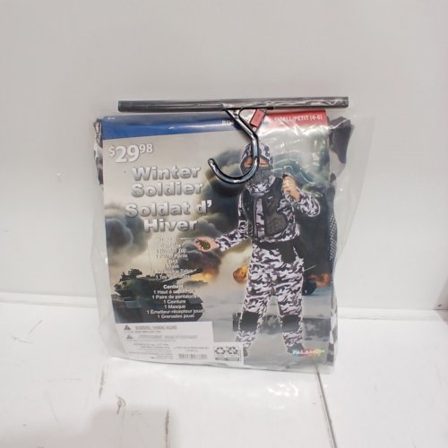 6PC BOYS WINTER SOLDIER COSTUME - SMALL 4-6 - GRAY/WHITE CAMOUFLAGE image 2