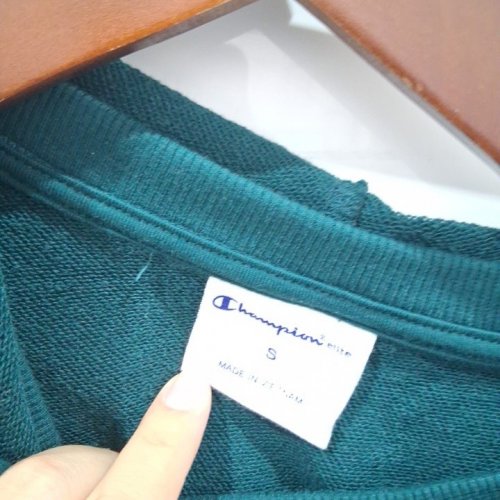 WOMENS CHAMPION PULLOVER HOODIE - SMALL - GREEN (STYLE: 458409) image 3