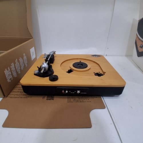 HOUSE OF MARLEY STIR IT UP BELT-DRIVEN WIRELESS BLUETOOTH TURNTABLE - NATURAL/SIGNATURE BLACK (MODEL: EM-JT002-SB) image 7