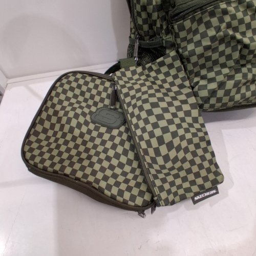 SKECHERS CHECKERBOARD BACKPACK - ONE SIZE - OLIVE GREEN AND BLACK (STYLE: SKCH8357OCHK) image 3