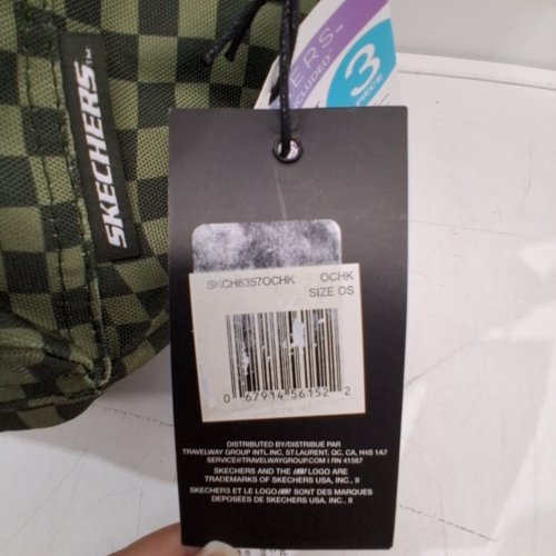 SKECHERS CHECKERBOARD BACKPACK - ONE SIZE - OLIVE GREEN AND BLACK (STYLE: SKCH8357OCHK) image 4