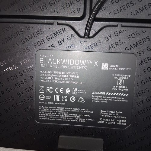 RAZER BLACKWIDOW V4 X MECHANICAL GAMING KEYBOARD, GREEN SWITCHES TACTILE & CLICKY - BLACK (MODEL: RZ03-04700200-R3U1) image 5