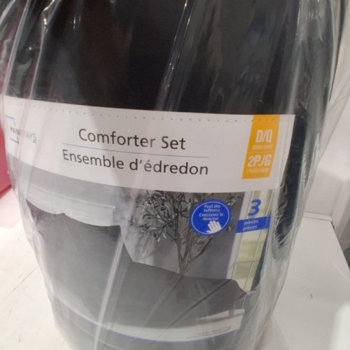 3pc MAINSTAYS COMFORTER SET - DOUBLE/QUEEN - BLACK - (MODEL: MS8535158322-17) image 5
