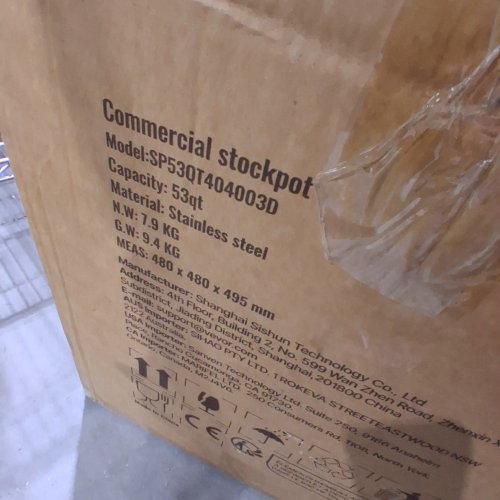 VEVOR COMMERCIAL STOCKPOT - 53 QT - STAINLESS STEEL (MODEL: SP530QT404003D) image 5