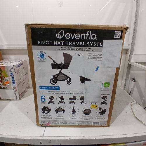 EVENFLO PIVOT NXT TRAVEL SYSTEM WITH LITEMAX NXT INFANT CAR SEAT - MAX WEIGHT 22LBS - SILVERADO GRAY (MODEL: TS101412574C) image 5