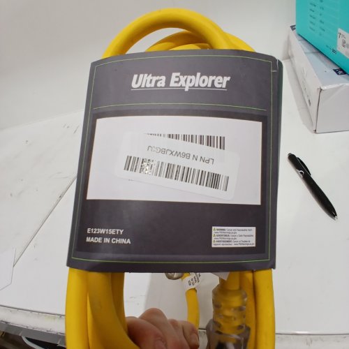 ULTRA EXPLORER INDOOR/OUTDOOR EXTENSION CORD - 15FT - 15 AMP, 12/3 SJTW - YELLOW (MODEL: E123W15ETY) image 2