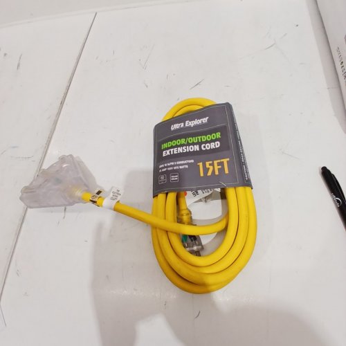 ULTRA EXPLORER INDOOR/OUTDOOR EXTENSION CORD - 15FT - 15 AMP, 12/3 SJTW - YELLOW (MODEL: E123W15ETY) image 3