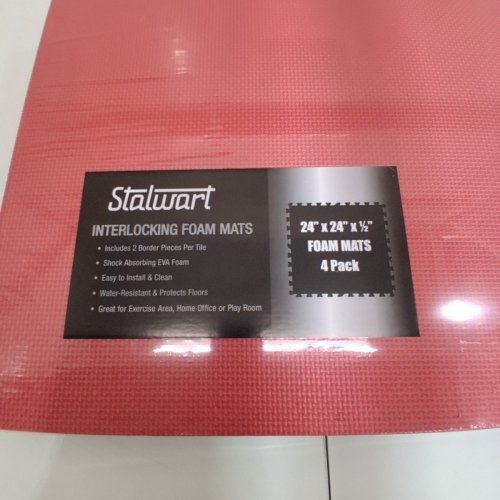 4PK STALWART FOAM MAT FLOOR TILES INTERLOCKING EVA FOAM PADDING, 24'' X 0.5'' - RED/GREEN/YELLOW/BLUE (MODEL: 75-ST6000) image 4