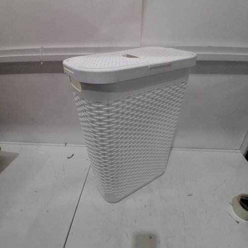 MIND READER SLIM LAUNDRY HAMPER WITH LID - 40L - WHITE (MODE: 40HAMP-WHT) image 2
