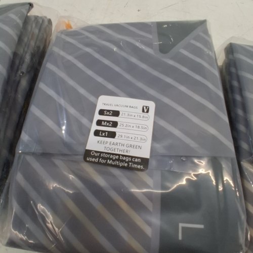 15PK VACUUM BAGS FOR TRAVEL WITH WIRELESS RECHARGEABLE PUMP - GREY/CLEAR image 3