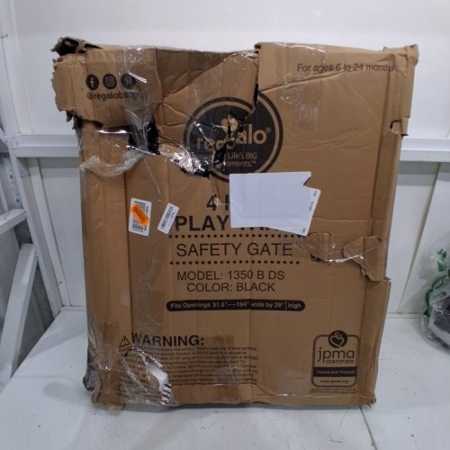 REGALO 4 IN 1 PLAY YARD SAFETY GATE - 51.5"-194" X 28" - BLACK (MODEL: 1350 B DS) image 4
