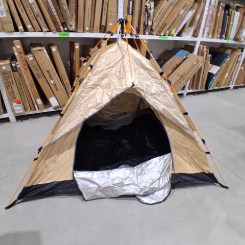 INTEXCA LIGHTWEIGHT POP-UP CAMPING TENT WITH CARRY BAG - 1-2 PERSON - BEIGE image 2